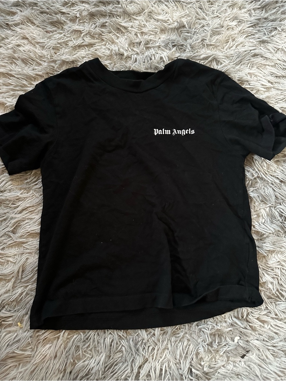 Palm Angels Black Tee with White Logo
